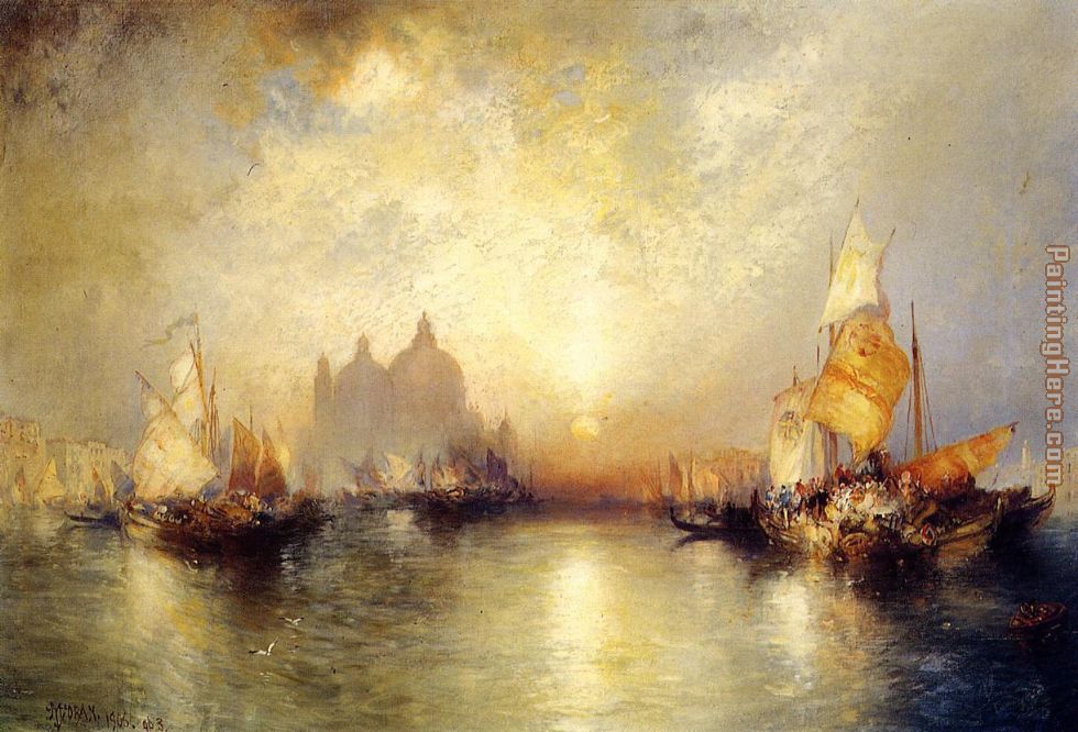 Entrance to the Grand Canal, Venice painting - Thomas Moran Entrance to the Grand Canal, Venice art painting